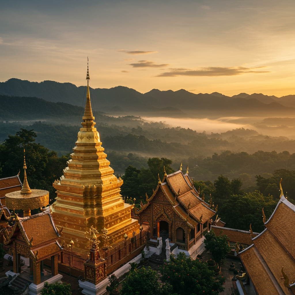 Beautiful temple and scenery in Chiang Mai